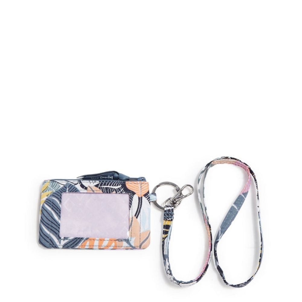 Vera Bradley Palm Floral Lighten Up Zip ID & Lanyard